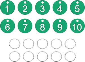 PATIKIL 10PCS Number Tags 1-10, Number Key Tags Plastic Numbered ...