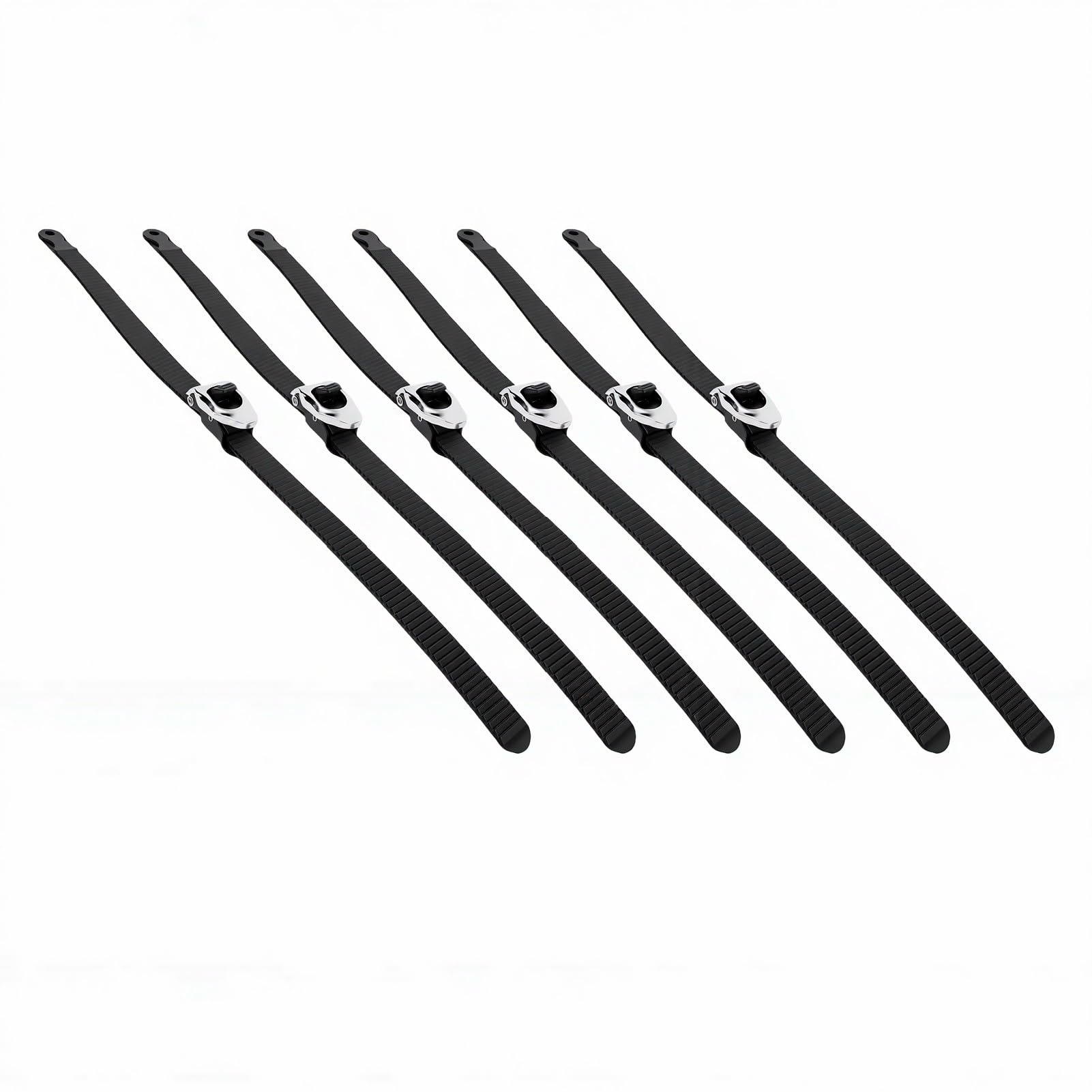 Juego de 6 Bridas para Cables de Trinquete Reutilizables de Alta Resistencia, Bloqueo Ajustable de 20 Pulgadas con Cierre de Correa, Hebilla de Acero Inoxidable, Correas de Seguridad para