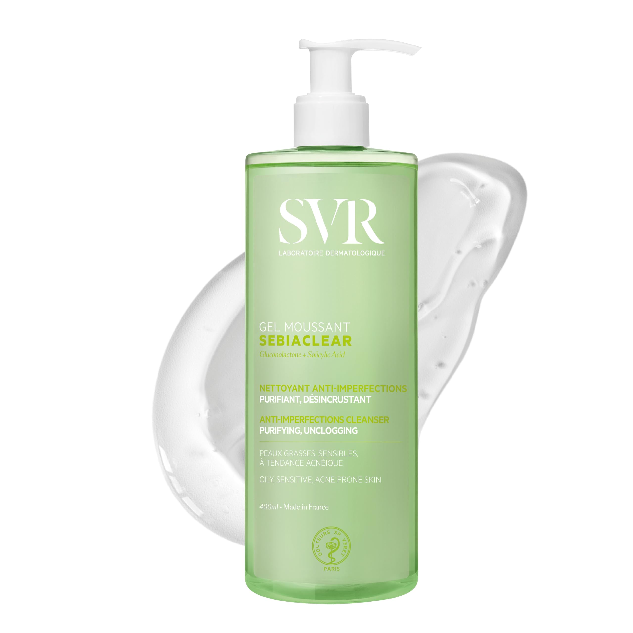 SVR SEBIACLEAR Salicylic Acid Body Wash & Acne Face Wash 400ml