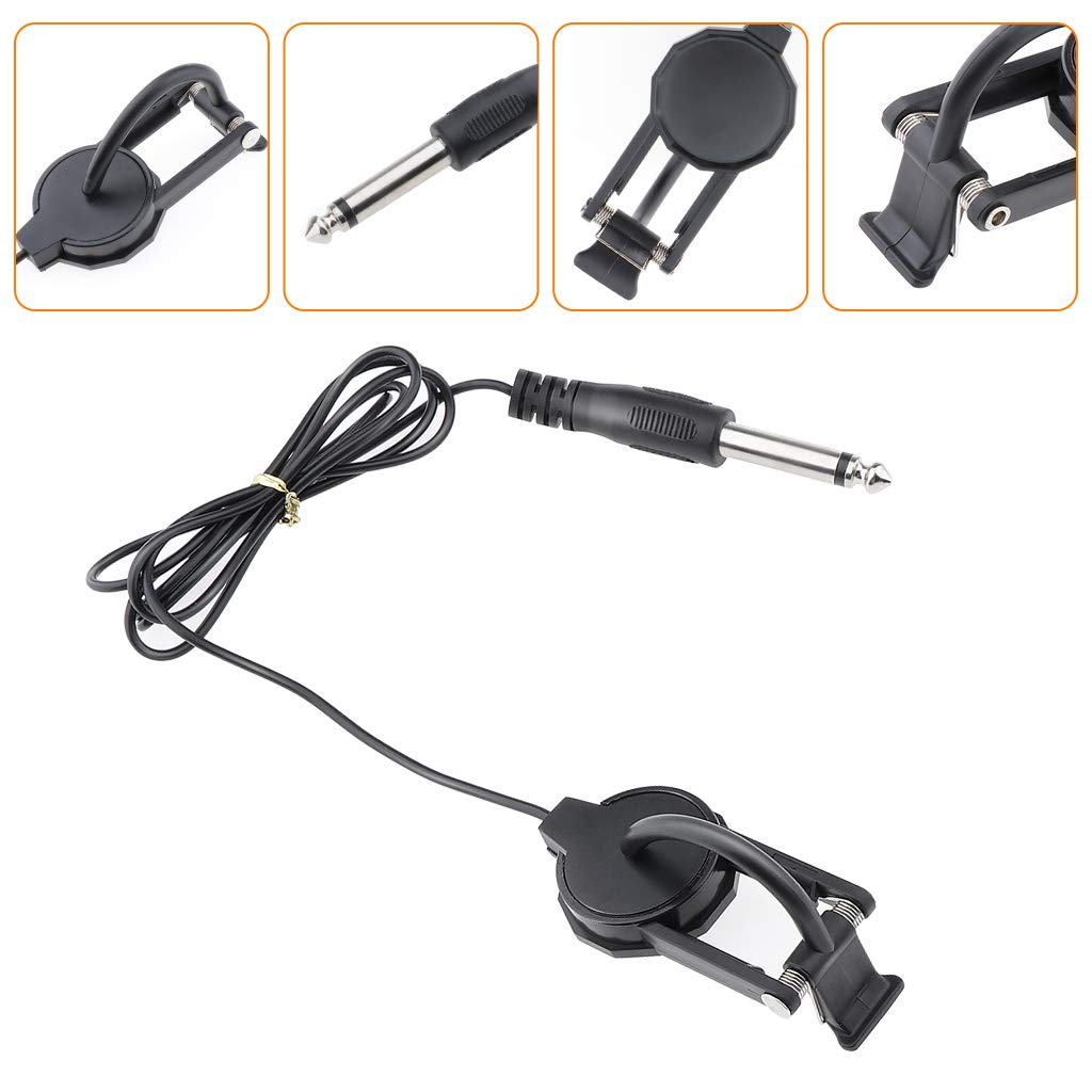 Alnicov WCP-60V Micro à clipser pour violon avec prise jack 6,35 mm pour guitare folk acoustique, ukulélé, violon