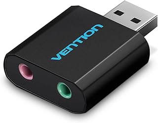 VENTION USB External Stereo Sound Card 3.5mm Aux Headphone Adapter for Windows Mac Linux PC Laptop Desktops Plug and Play USB Audio Jack Headset Converter