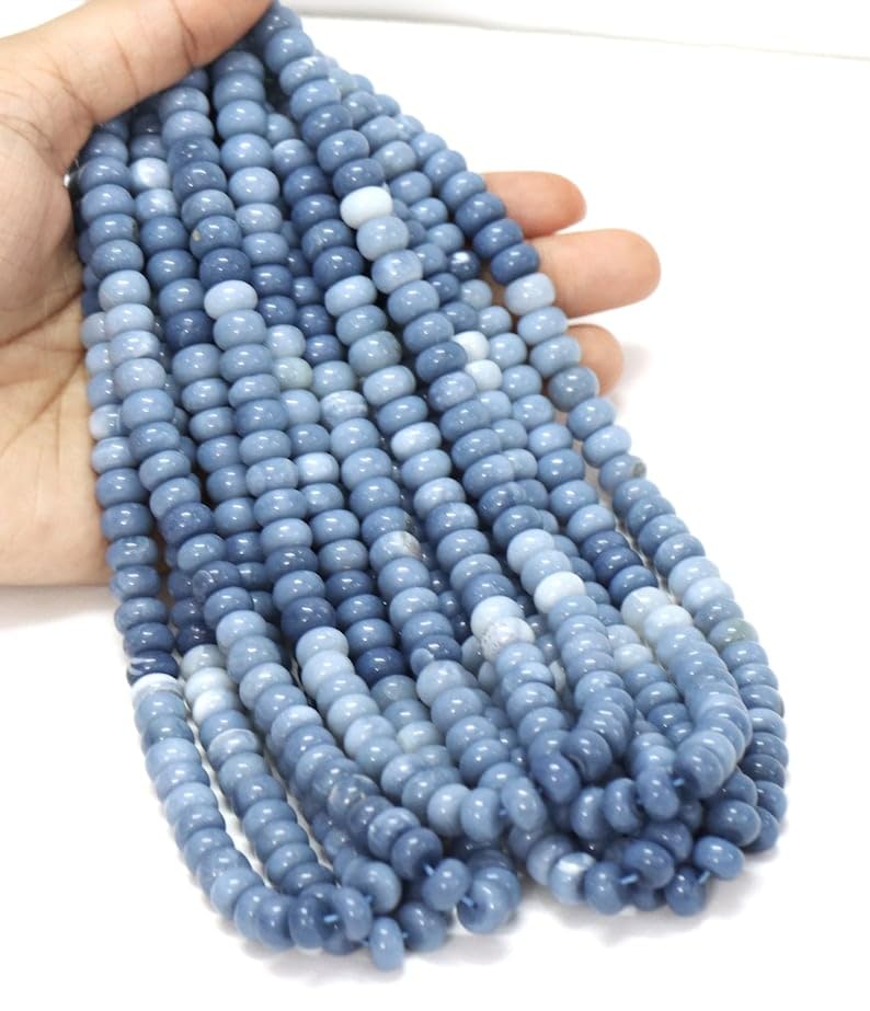 Opale bleue naturelle en perles lisses pour réussir vos créations de bijoux sans défaut