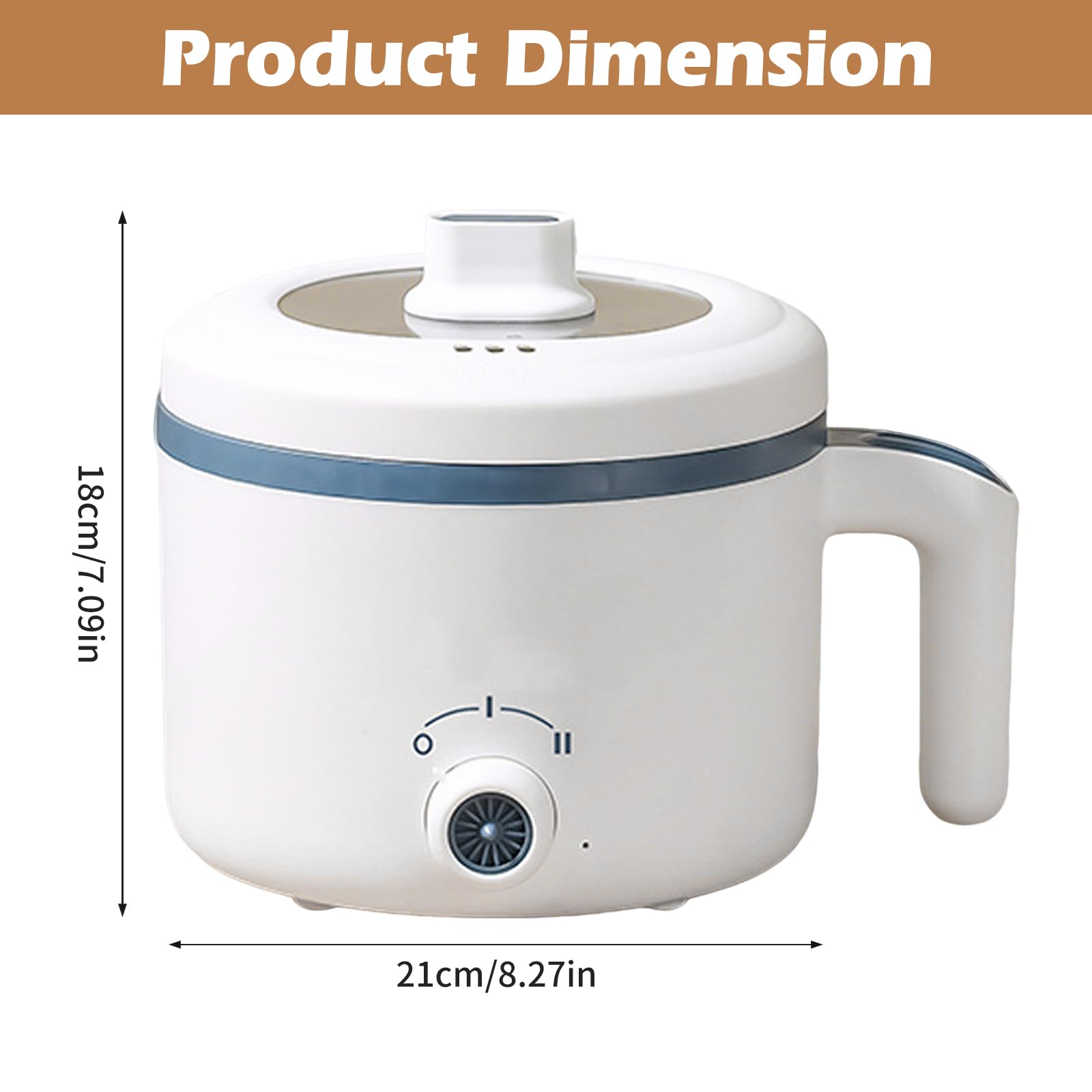 Elektrische Hot Pot, 1.7 L Tragbare Mini Antihaft Multikocher, 220V Elektrischer Kochtopf mit Duale Leistungssteuerun, Multifunktionaler Reisekocher, Anti-Trocken-Brandschutz