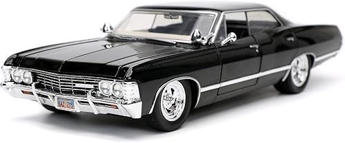 Miniatura 2 de Jada Toys 253255037 Supernatural Dean Winchester, Chevy Impala Sport Sedán 1967, puertas + maletero + cubierta del motor para abrir, escala 124,