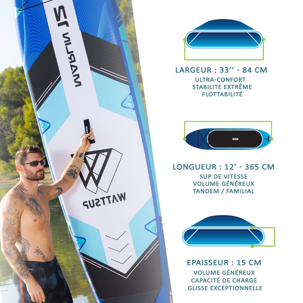 WattSUP Marlin 12’ Sup, Adultos Unisex, Multicolor, U