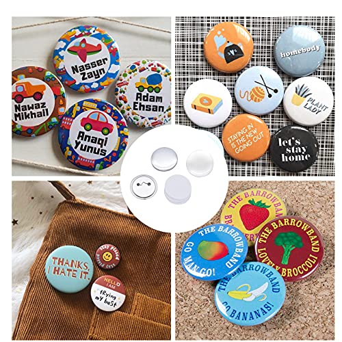 200 Sets of 58mm(2.25 in) Blank Badge Button Parts for Badge & Button Making Machine, Metal Shells & Base and Clear Mylar, 200 pcs 58mm(2.25 in) Paper for Badge Making