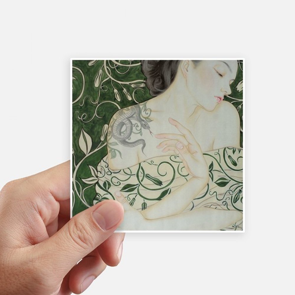 Autocollant carré de 10 cm pour ordinateur portable et mur style aquarelle