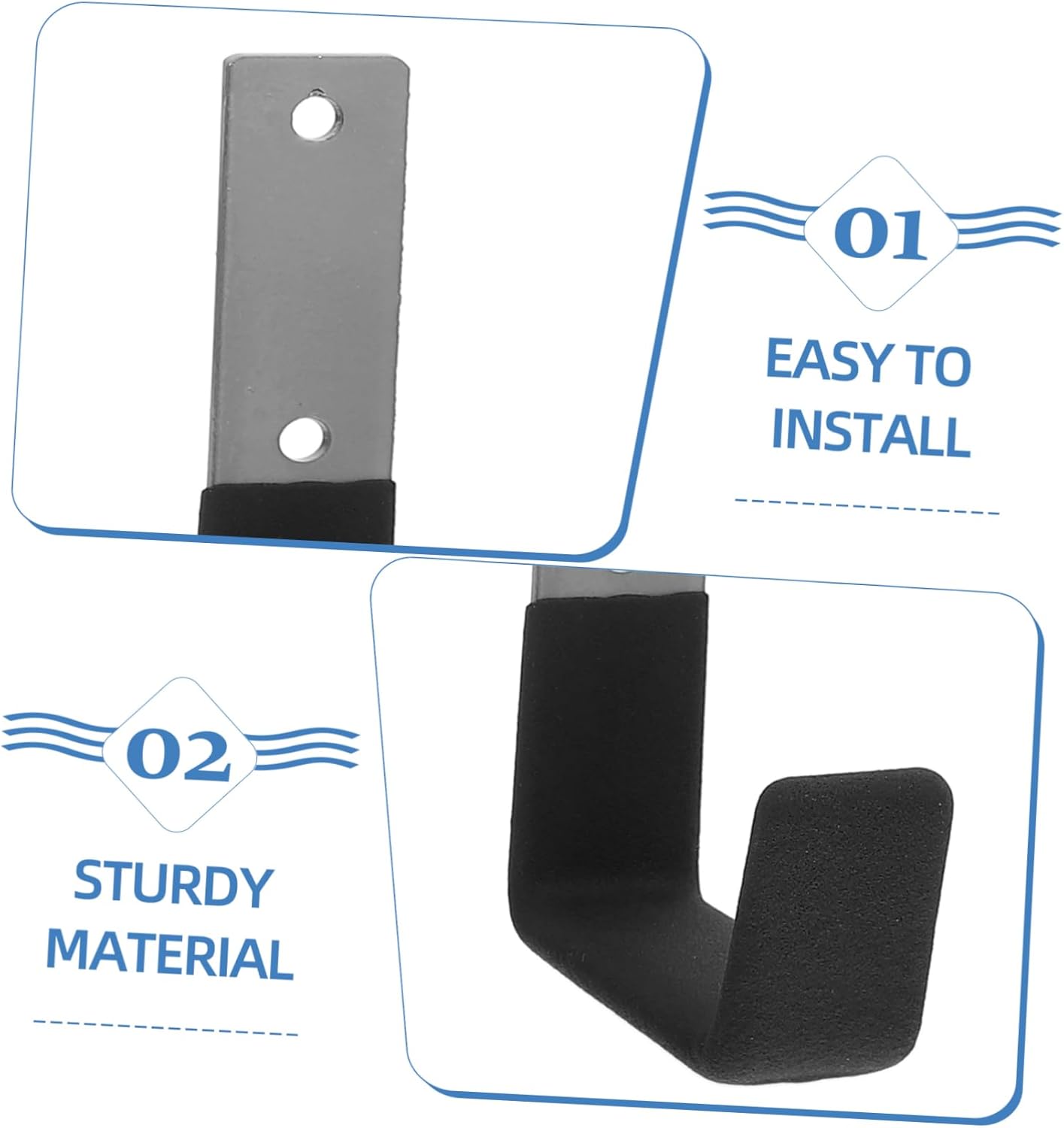 6pcs Heavy Duty Wall Hooks Metal Garage Storage Hooks for Organizing Tools Ladders and Garden Equipment Wall Mount Design for Easy Hanging and Secure Storage