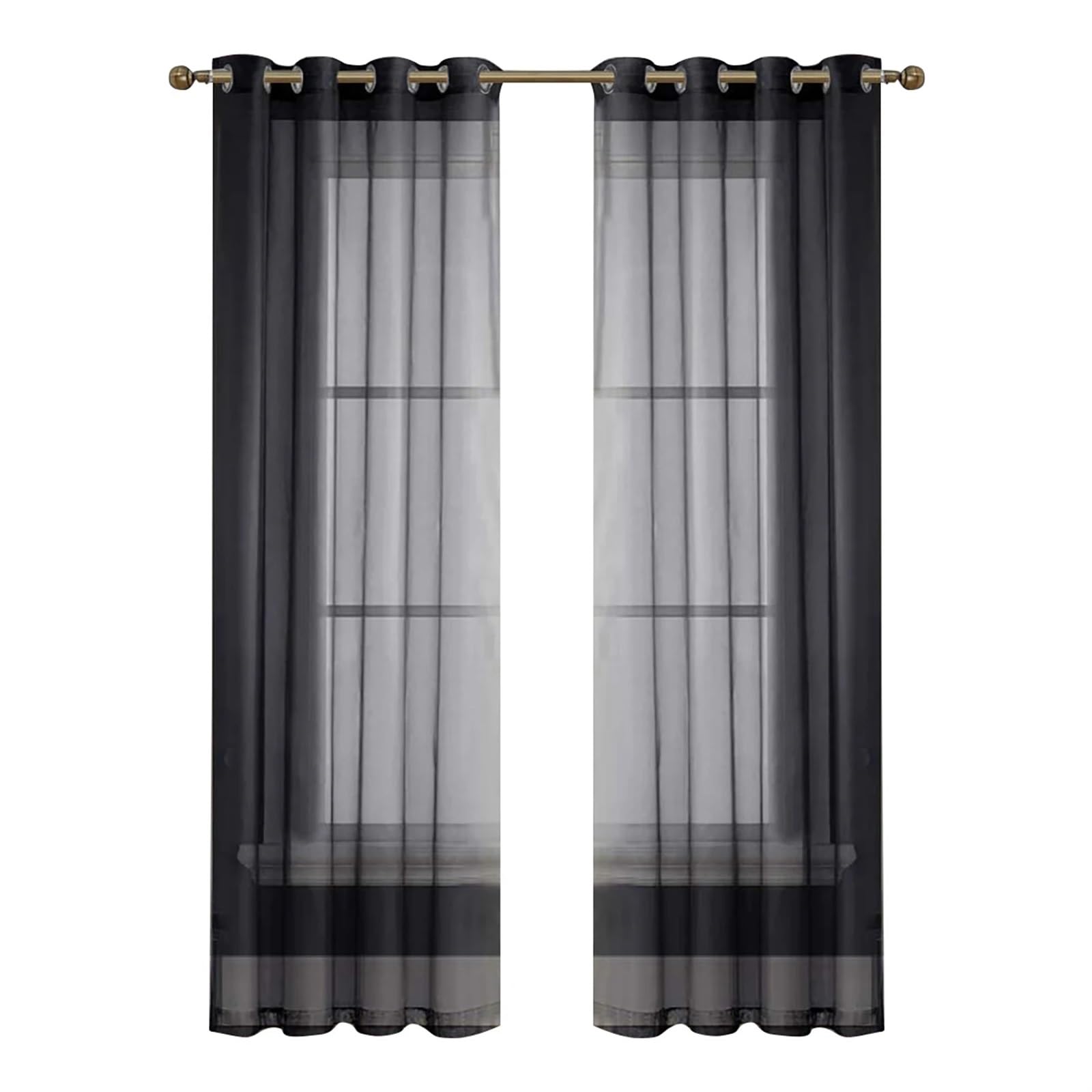 Zymjzbetic Pergola Curtain Voile Sheer Curtains Waterproof Pergola Patio for Outdoor(Black,132x274cm)