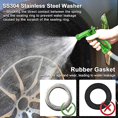 Irriglad Hose Nozzles 2 Pack With More Durable 304 Stainless Steel Flexible Green Pistol Water Sprayers For Garden Watering #TOP4