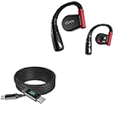 Cable Compatible with Cleer Arc II Sport - PowerDisplay PD Cable (6ft) - USB-C to USB-C (100W), LED Wattage Info Extra Long Braided Nylon - Jet Black