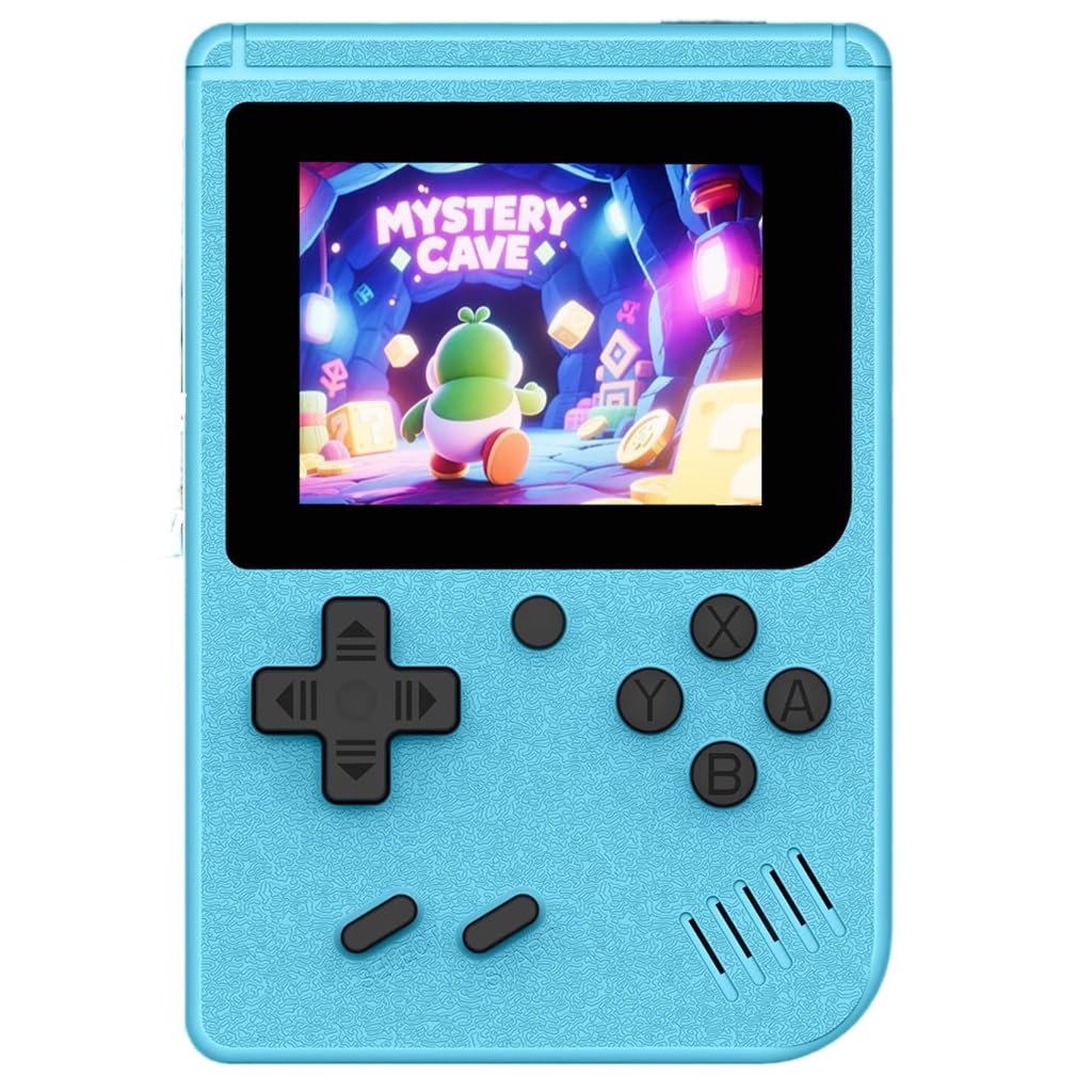 Febotak Console di gioco retrò analogica | con 240 giochi classici | Console di gioco portatile | Mini console di gioco | Console di gioco retrò portatile | 12,5 x 8 x 2,3 cm (light blue)