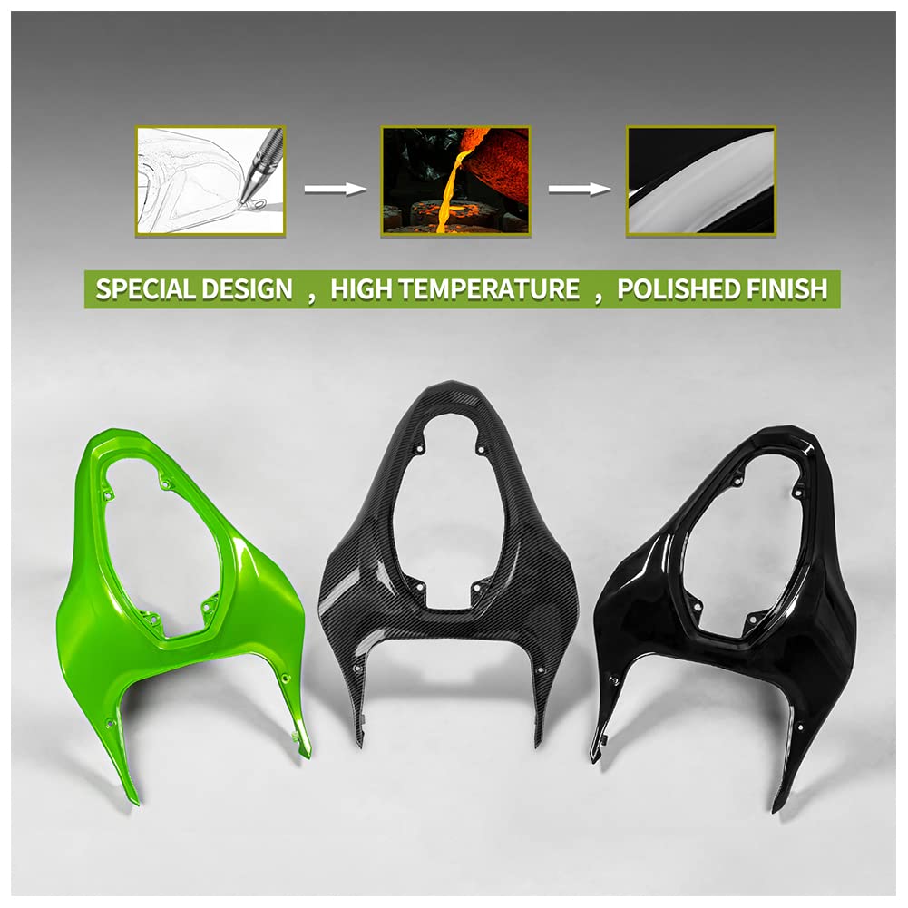 Cubierta de carenado para asiento trasero de cola de pato superior de moto, protector de paneles laterales de asiento de pasajero para Z900 Z 900 Z-900 2017 2018 2019 2020 2021 2022 2023 (Negro)
