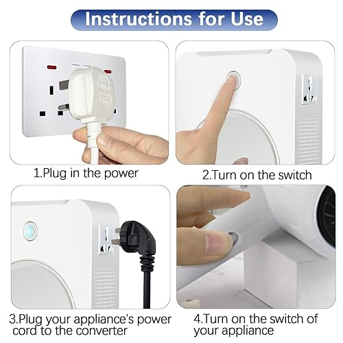 Miniatura 7 de Convertidor de voltaje elevador de 110 V a 220 V 3000 W Transformador de convertidor de energía resistente con cable de alimentación de entrada,