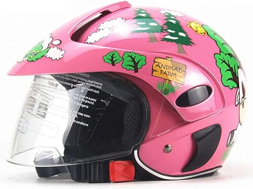 Lindo casco eléctrico de dibujos animados para niños y niñas, casco de motocicleta de cara abierta para niños, casco de motocicleta aprobado por el