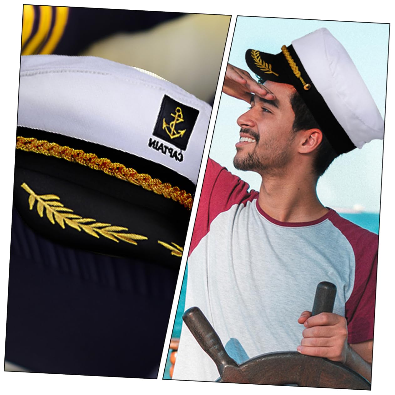 Cappello da Capitano Bianco 20 Pezzi, in Cotone e Plastico, per Cosplay e Giochi di Ruolo, Semplice e Affascinante, Non Sbiadisce Facilmente