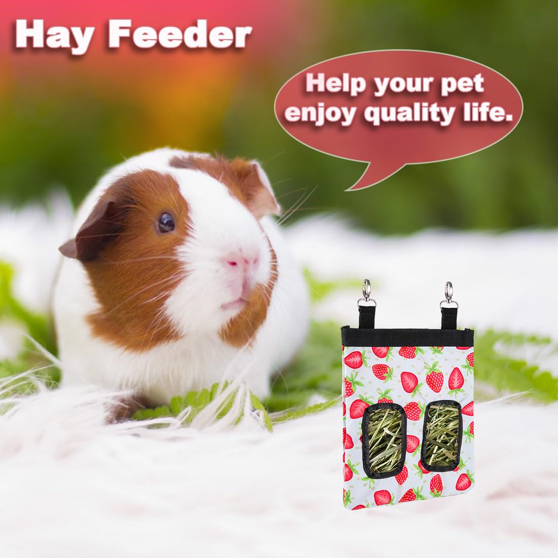 DZWLKJ Guinea Pig Hay Feeder, 600D Polyester, Rabbit Hay Feeder Bag, S -10"x 8"x 0.4", Guinea Pig, Chinchilla, Hamsters, Small Pets, 1 Pack, Lightweight - image 6