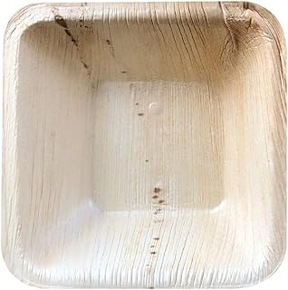 Areca Leaf Eco Friendly Biodegradable Square Bowls Heavy Duty Compostable - Weddings, Parties, BBQs Pack of 100 (4