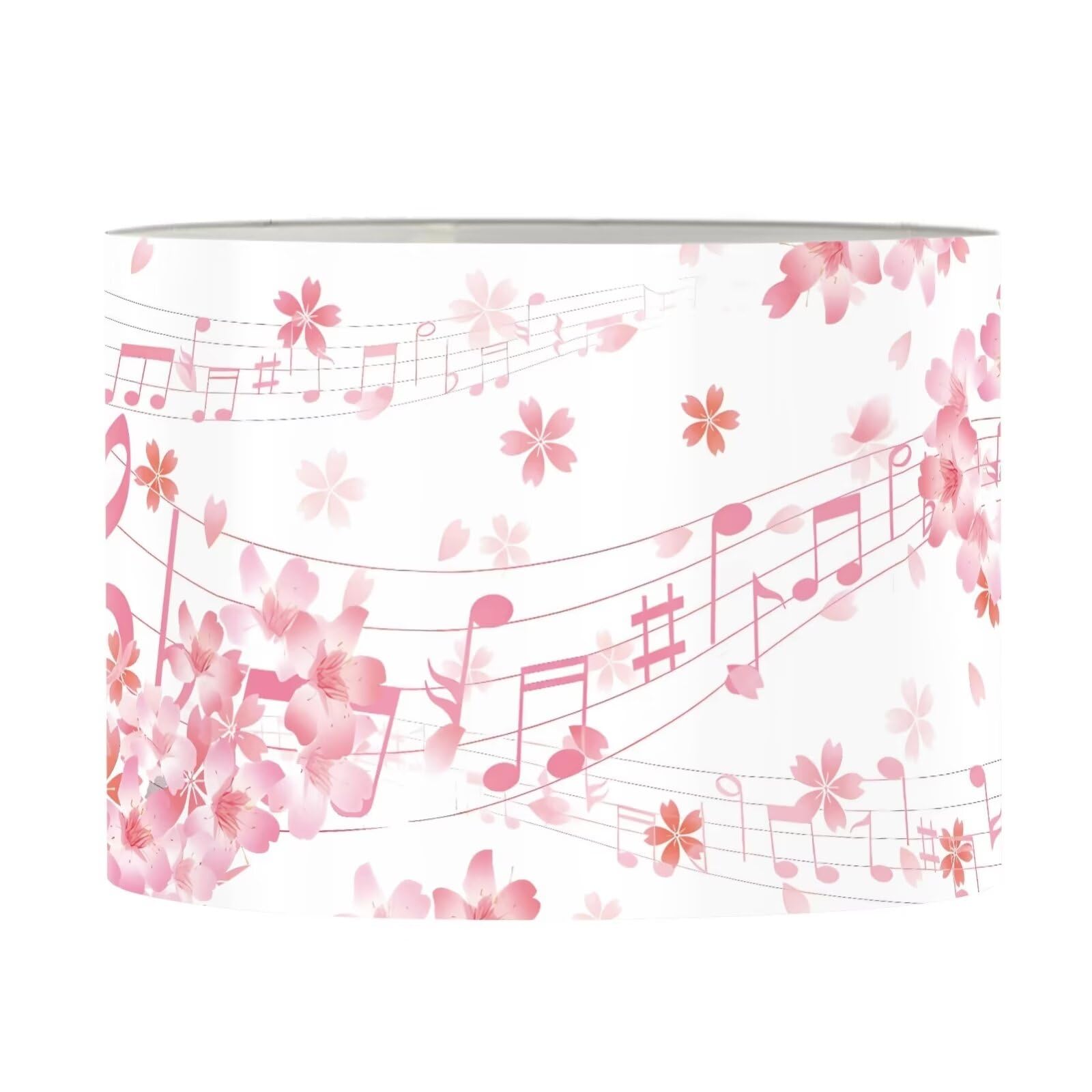 FANCOSAN Funny Music Note Design Lampshade Cover for Home Decor Cherry Blossom Print Modern Lampshades for Bedside Nightstand Lamp,Floor Light-M โ image 1