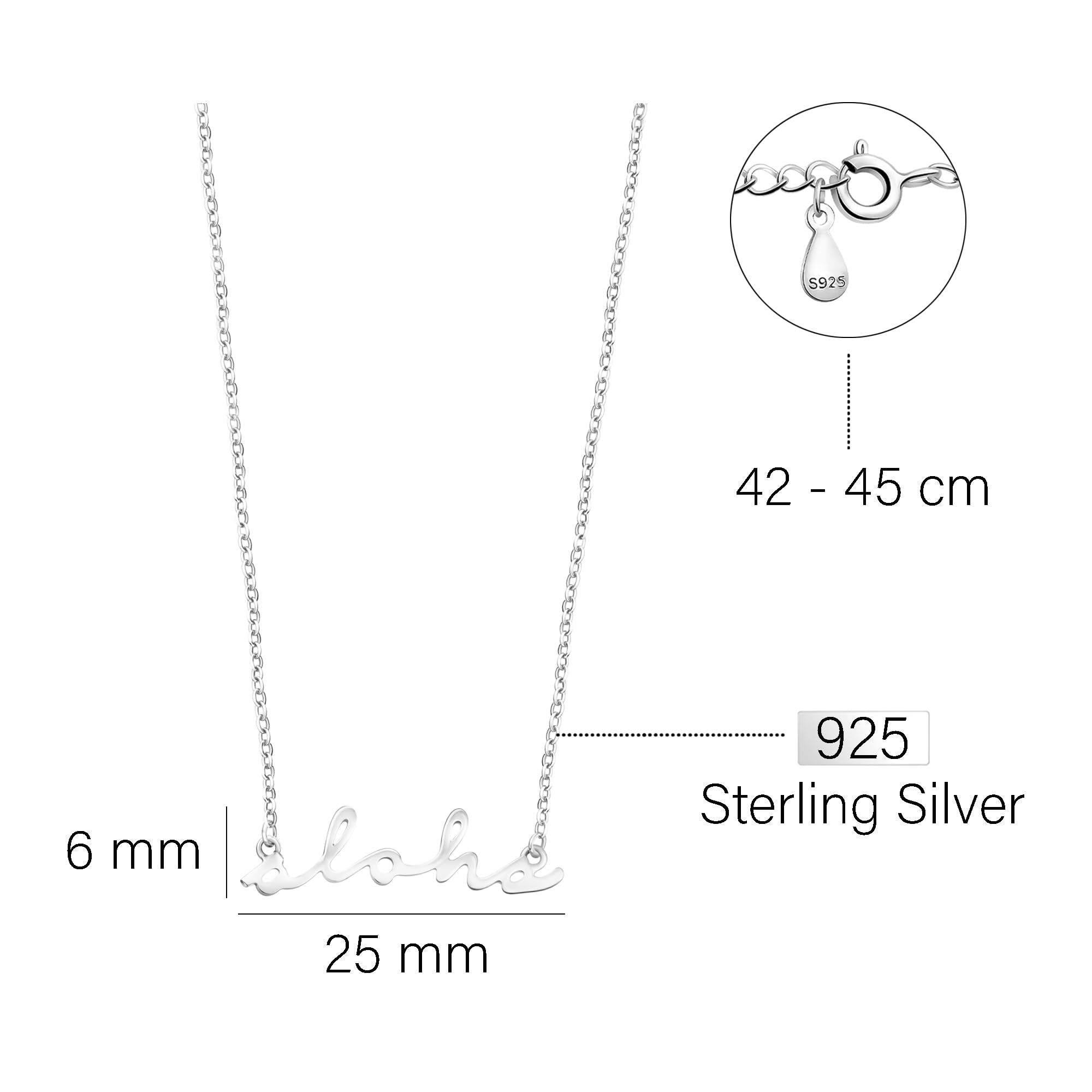 Sofia Milani - Damen Halskette 925 Silber - Aloha Hawaii Anhänger - 50272
