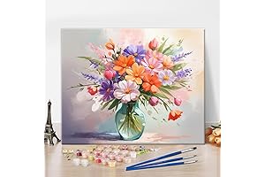 Craft Arrivals Flowers in Vase Paint by Numbers for Adults