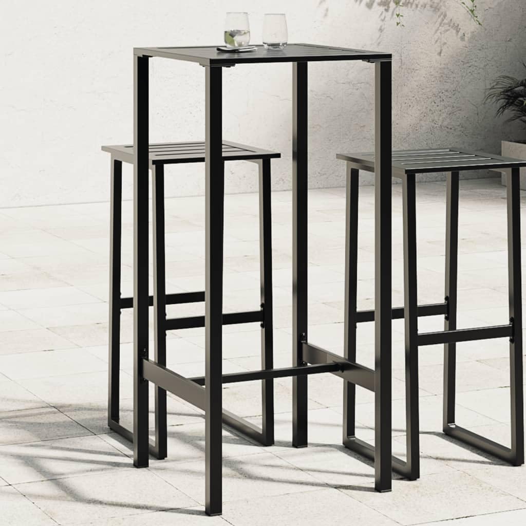 Fengshui Stolik barowy czarny 50 x 50 x 110 cm stal malowana proszkowo