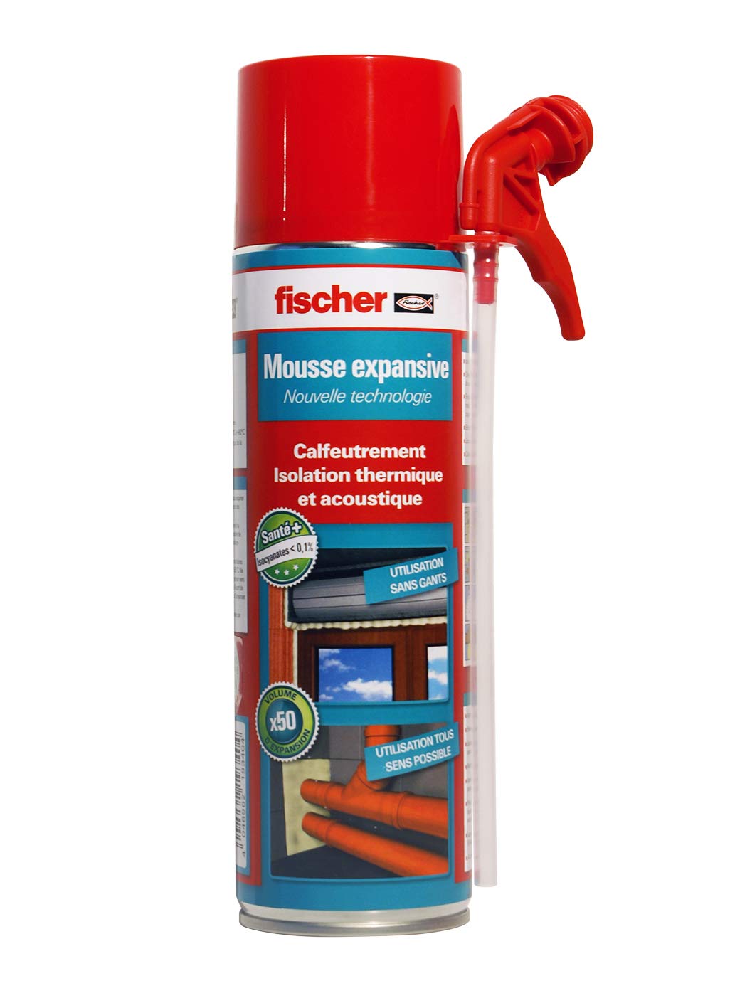 Mousse expansive polyuréthane fischer isolation phonique vide de mur