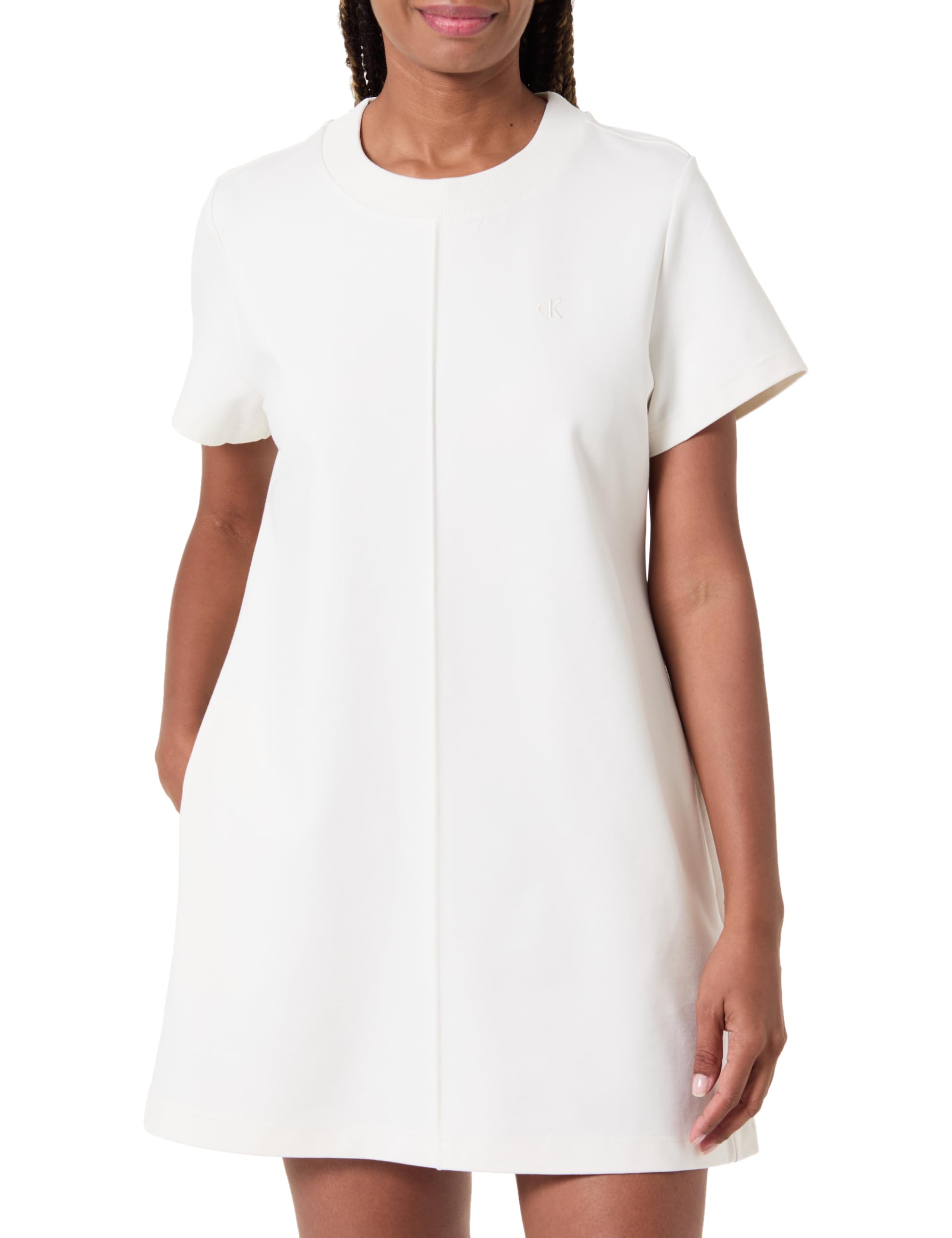 Calvin Klein Damen T-Shirt Kleid Punto Milano Kurz