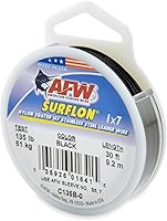 Vista 19 de Alambre de pesca americano Surflon recubierto de nailon 1x7 de acero inoxidable, línea líder de pesca para agua salada, prueba de 10 libras - prueba