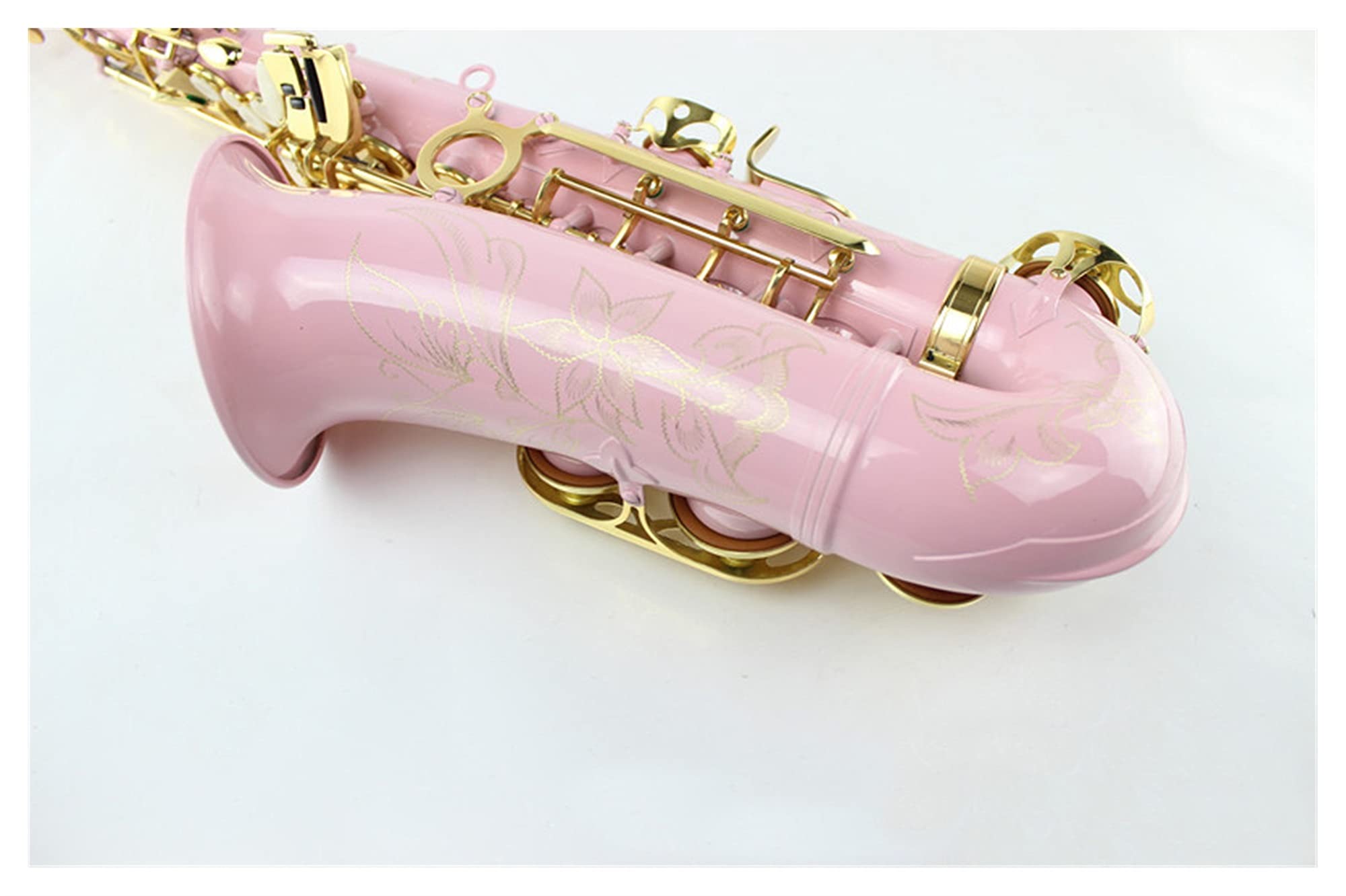 Sassofono Professionale Sassofono Alto con Tasti in Oro Rosa sulla Superficie Piana E Tipo Chiave Strumento a Fia