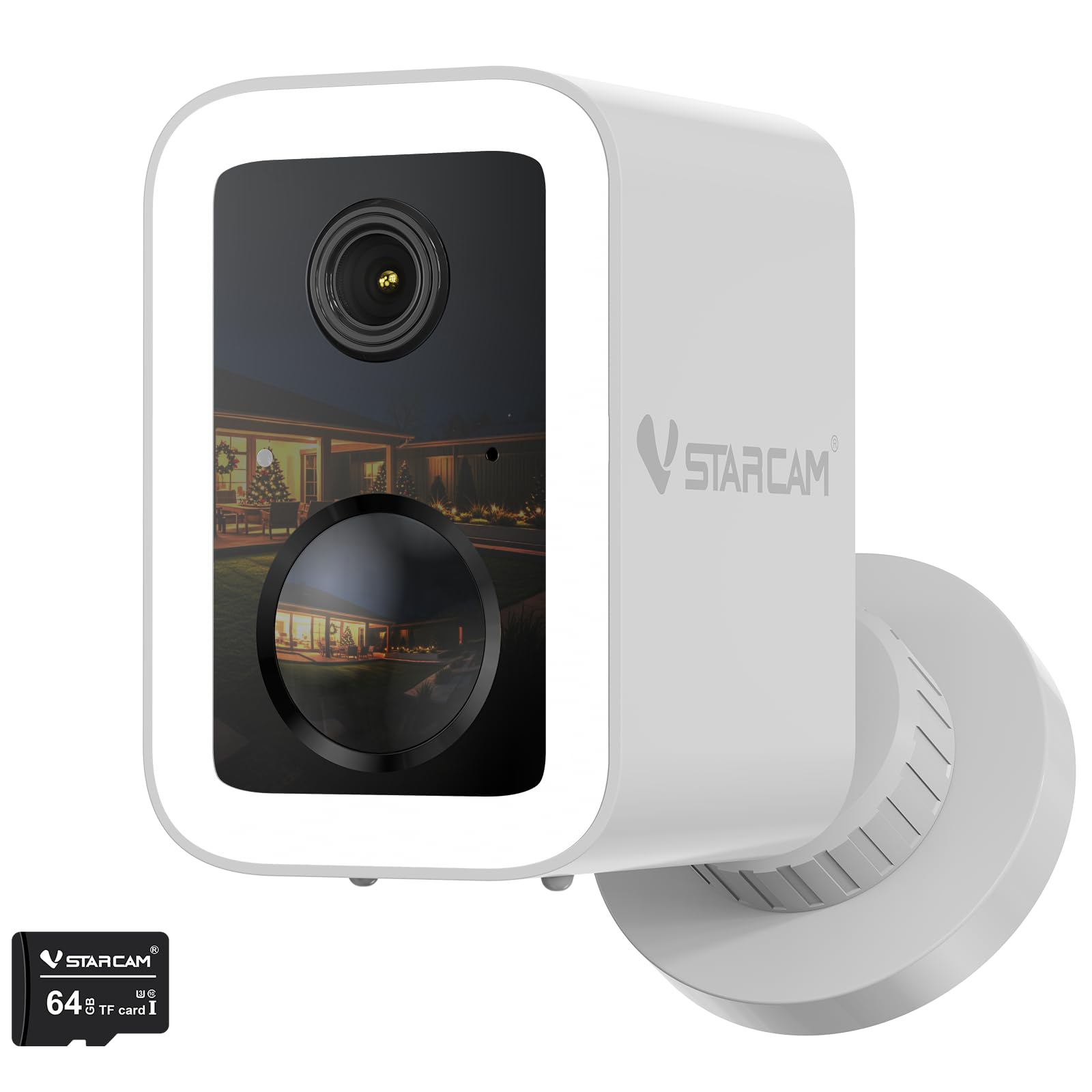 VSTARCAM Cámara de vigilancia 2K exterior e interior, soporte magnético, almacenamiento en la nube, foco y sirena, detección de movimiento AI, duración de batería de 1 a 6 meses, WiFi de 2,4/5 GHz