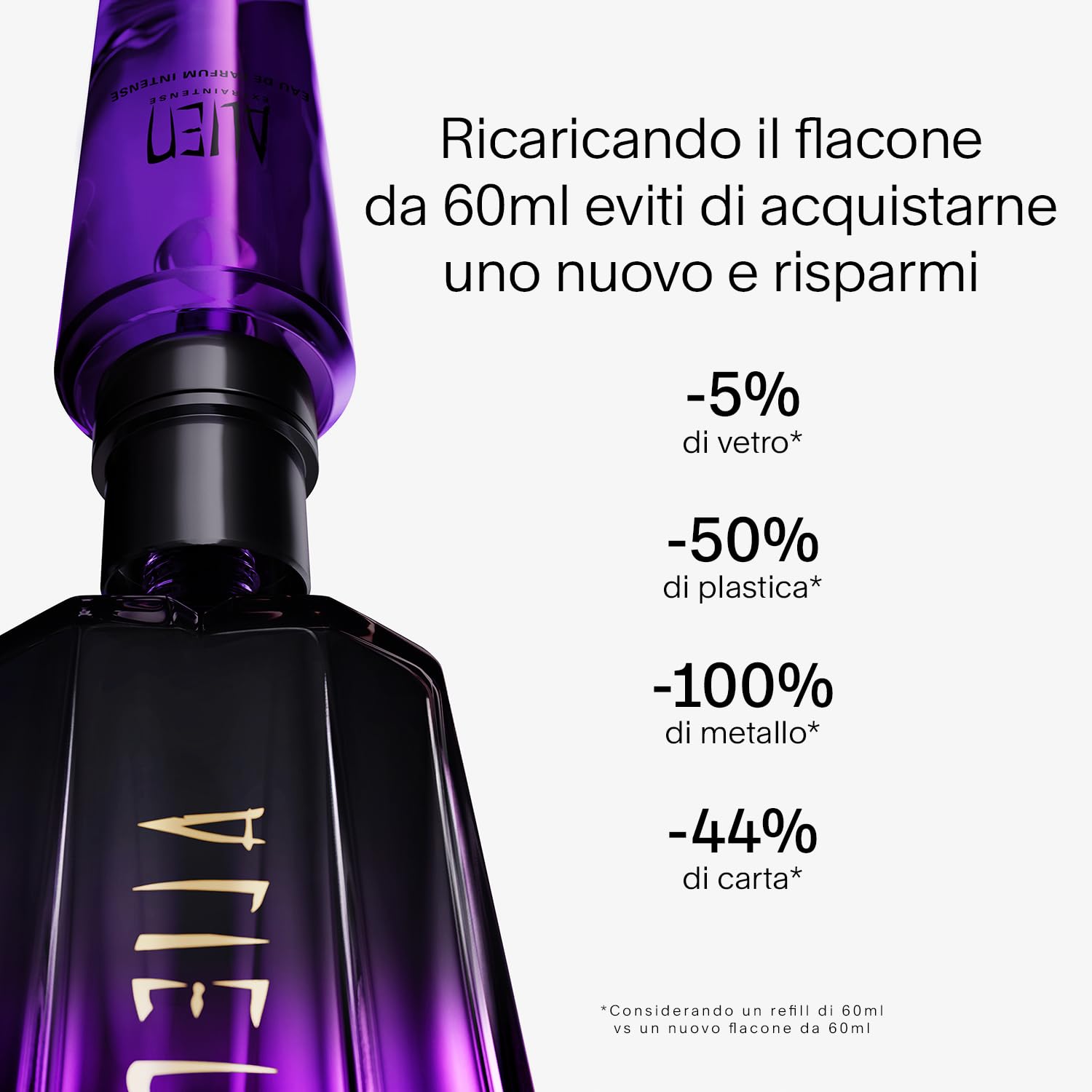 MUGLER Alien Extraintense, Eau de Parfum, Profumo da Donna, Fragranza Gourmand Floreale Legnosa e Pregiata, Audace e Sensuale, Dal Tocco Drammatico, Ricaricabile, 30 ml
