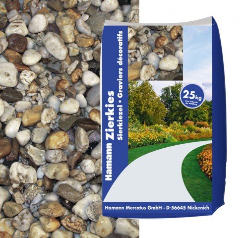 Hamann Quarzkies 2-5 mm 25 kg - Mit Zierkies und Gartenkies können Sie Ihren Garten indiviuell gestalten