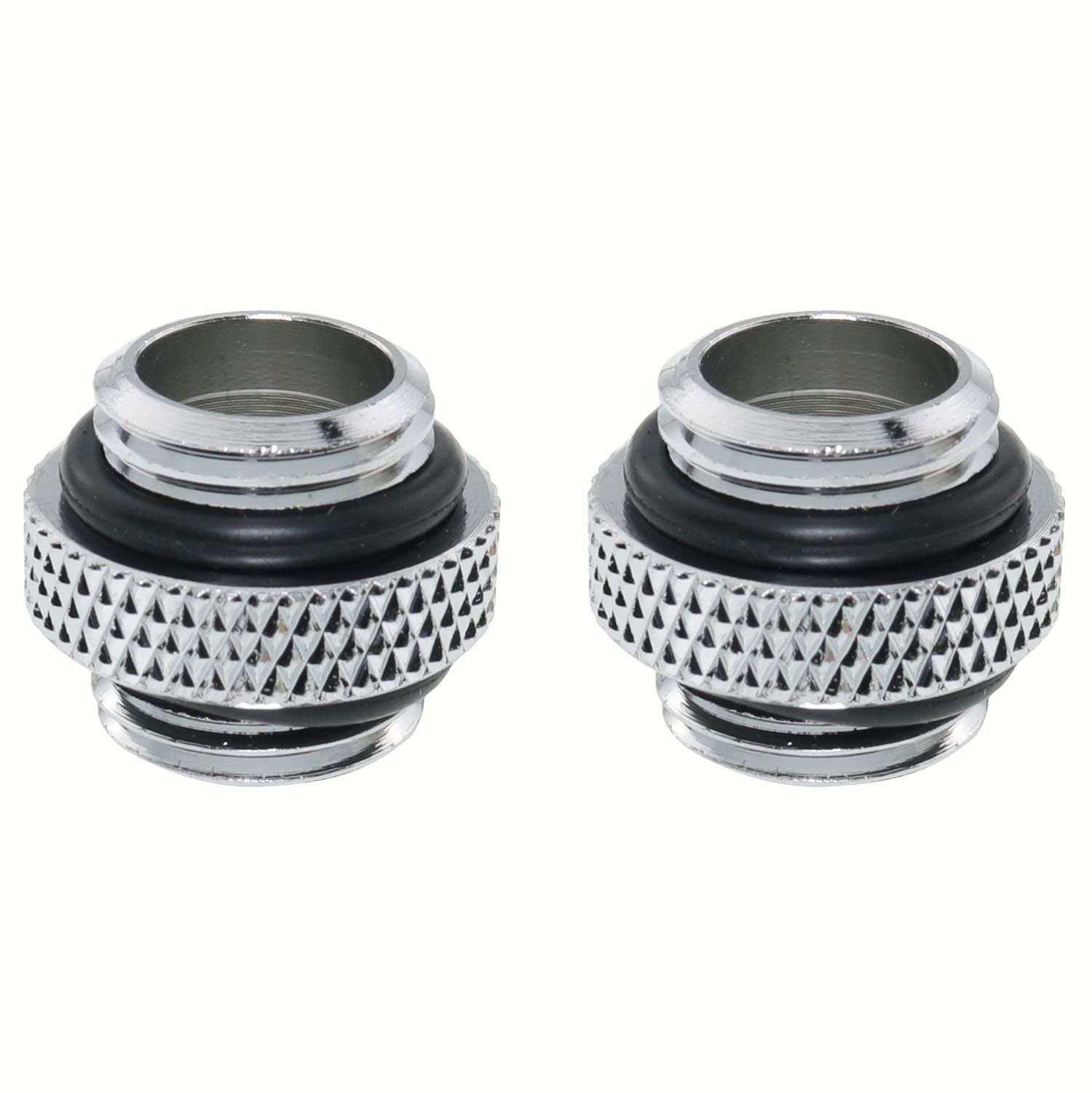 PC Water Cooling Adapter 2PCS Silver G1/4 6mm Male to Male Extender Connector Joiner Fitting with Sealed O-Ring for Computer Water Cooling Systems