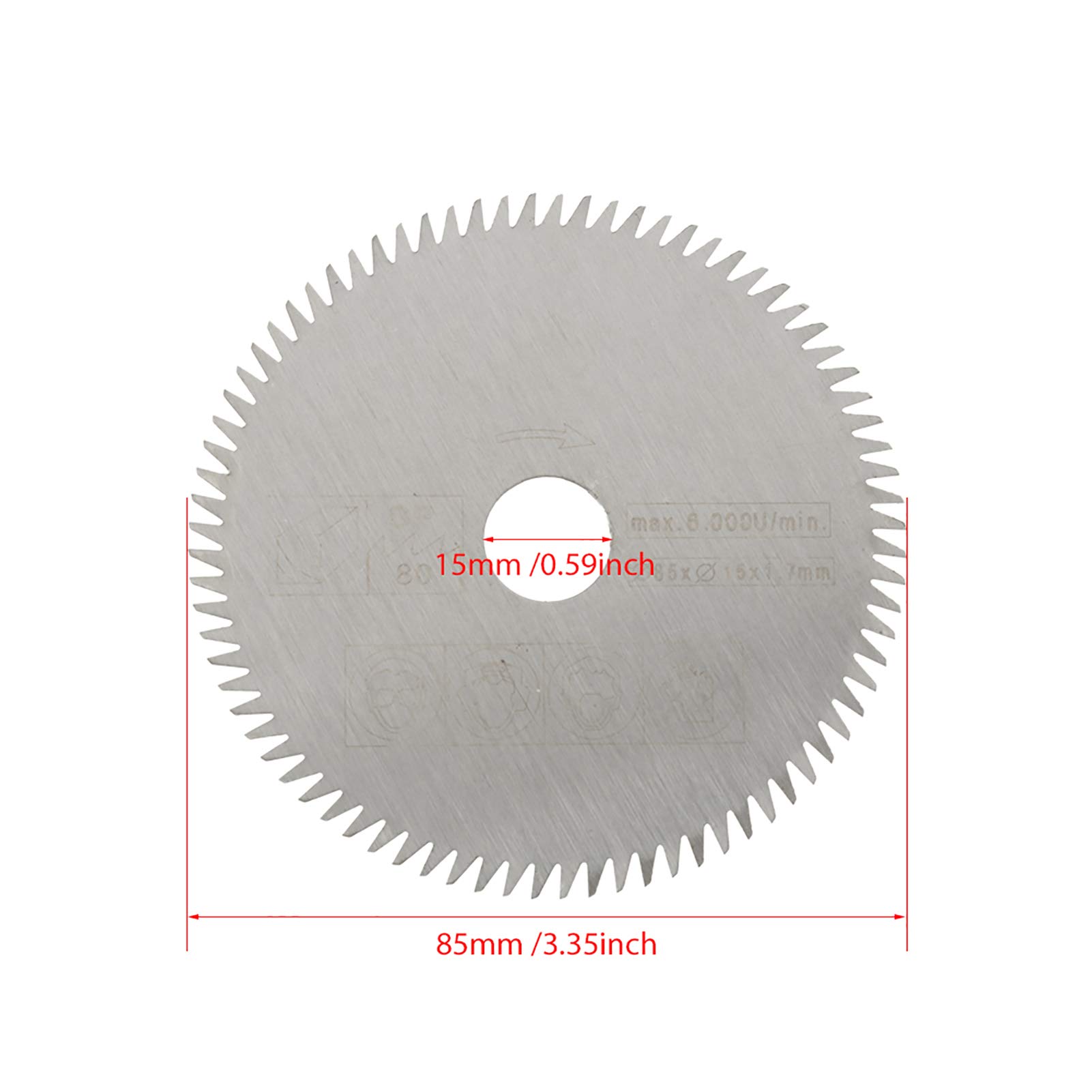5 Sztuk 85mm średnica Wewnętrzna 15mm Mini Piła Tarczowa z Węglików Spiekanych do Narzędzia Tnącego Ręczna Piła Tarczowa Brzeszczot 65mm B Brzeszczot z Węglików
