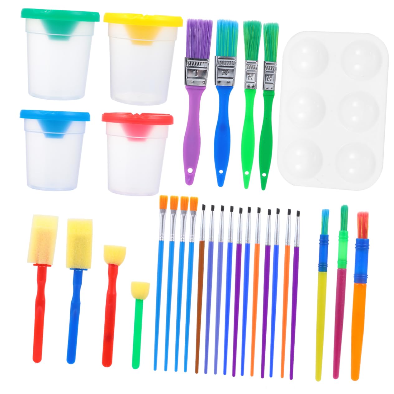 SHINEOFI 1 Set Painting Set Serving Craft Art Flair Organizer for Marker Color Drawing Polish Cup Pencils Supplies Tool Paints Palettes Tray Paint Pen Brush Painting Acessories Plastic