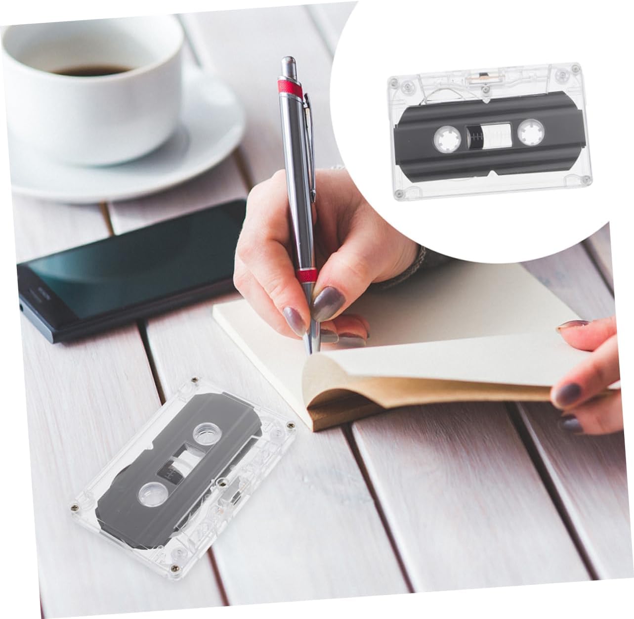 20pcs Blank Cassette Tapes Recordable Audio Tapes Transparent Shell Vintage Style for Speech Music Recording