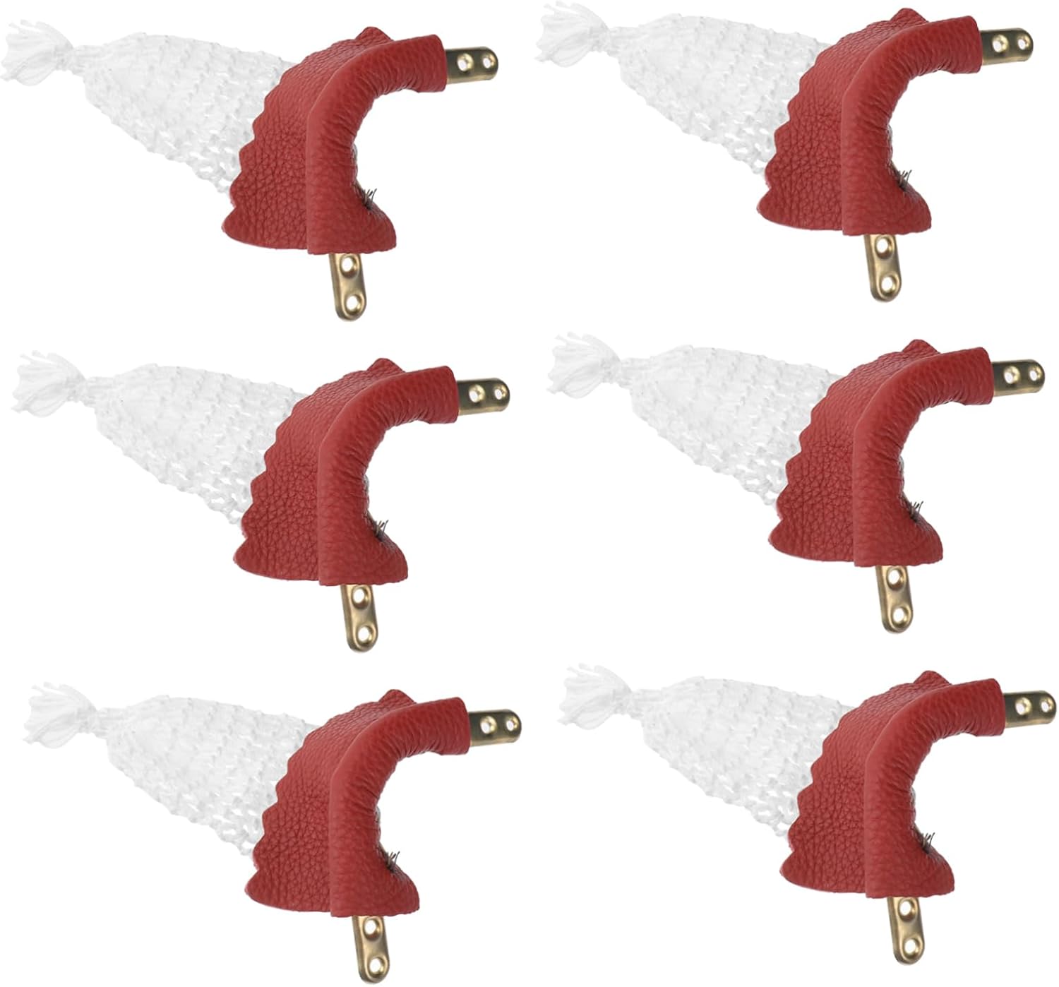 Happyyami 6-pc Billiards Net Bag Kit Leather Pool Table Pockets for Snooker Easy Install Preset Holes