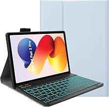 Keyboard Case for Xiaomi Redmi Pad 2 Pro 12.1 Inches, 7 Colours Detachable Wireless Keyboard Case, Blue