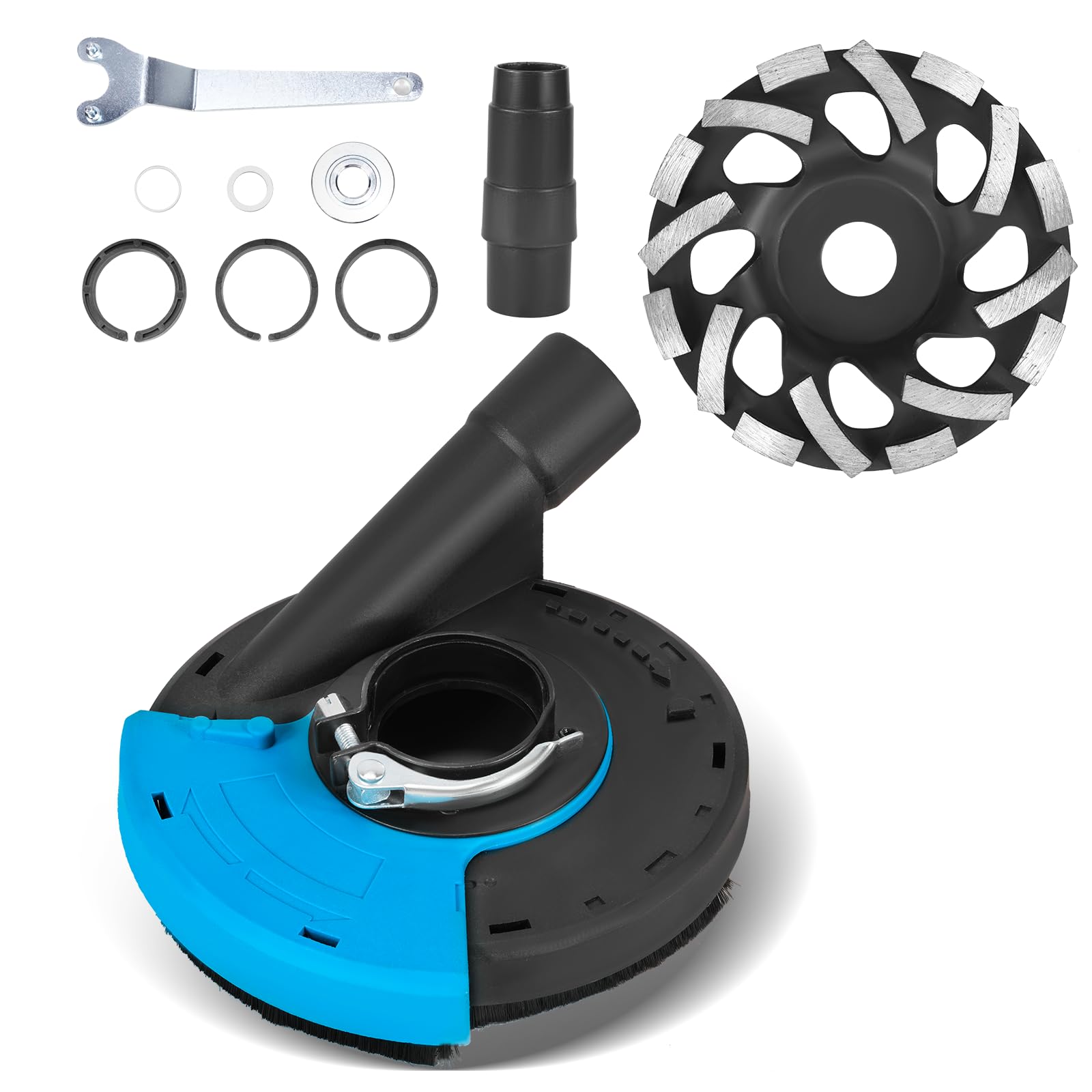Absaughaube Für Winkelschleifer + 2x Diamantschleiftopf 125