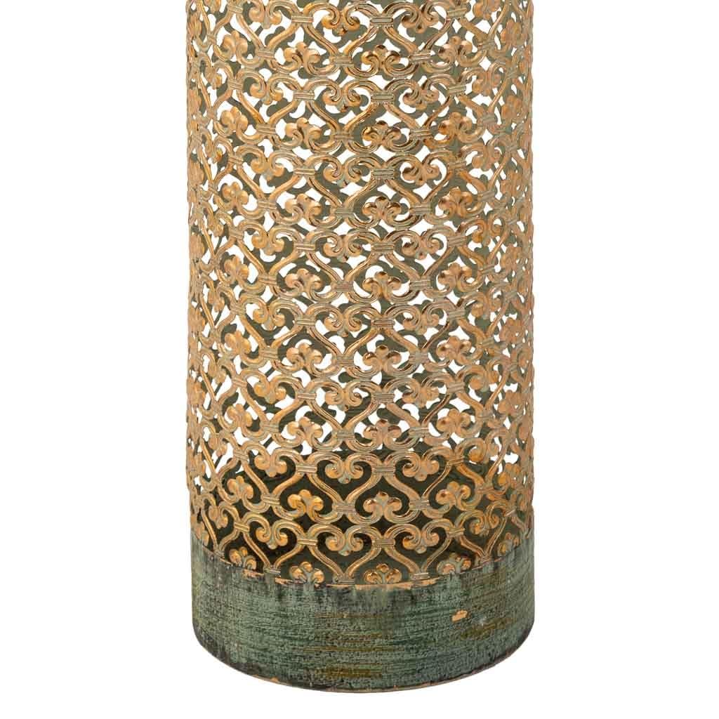 WANDERLUST DECO Jarrón de Metal Azul 18x18x69.5