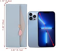 Vista 87 de UTO - Cartera pequeña RFID de piel sintética con dije de hoja, cierre de cremallera y tarjetero.