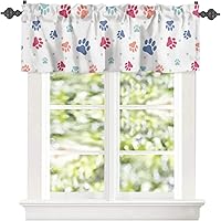 Vista 3 de Cortina de cenefas para cocina, cafetería, coloridos y lindos animales, cenefa de ventana, 1 panel, cortinas cortas de 42 x 18 pulgadas, bolsillo