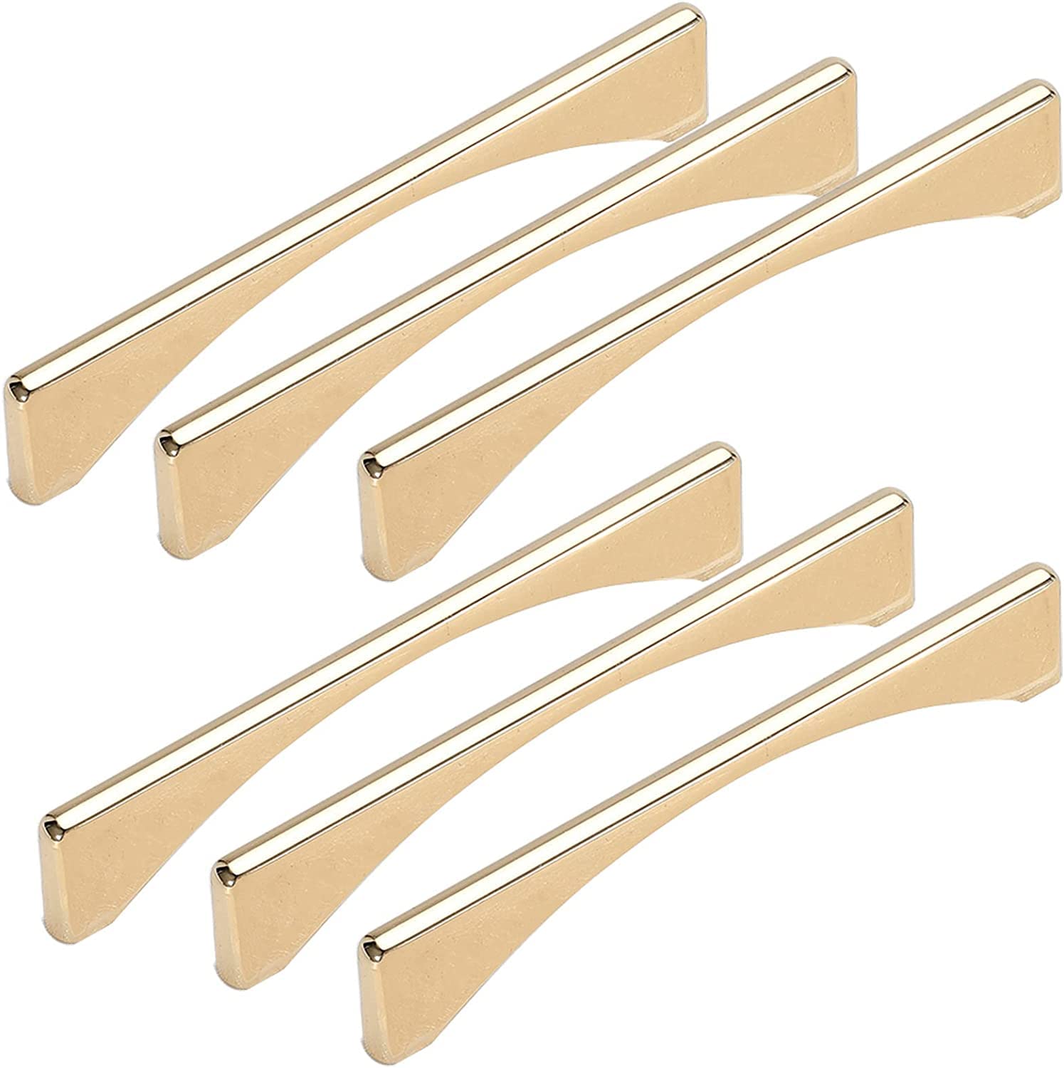 Manijas para gabinetes de cocina y armarios modernos con herrajes dorados en pack de 6 unidades
