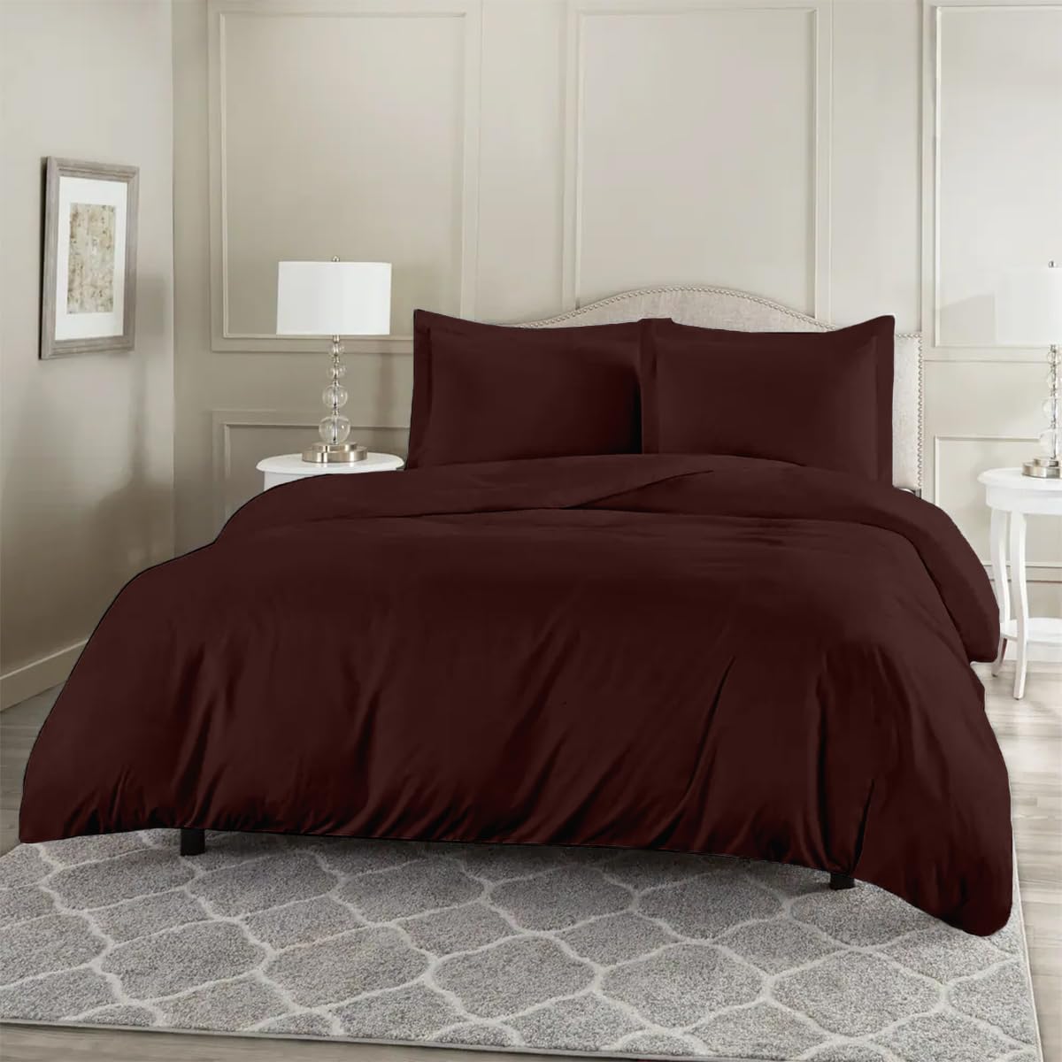 Rohi Chocolate Rohi® Non-Iron Duvet Cover Quilt Cover Set Pillow Cases. - Single, Double, King & Super King (Super King, )