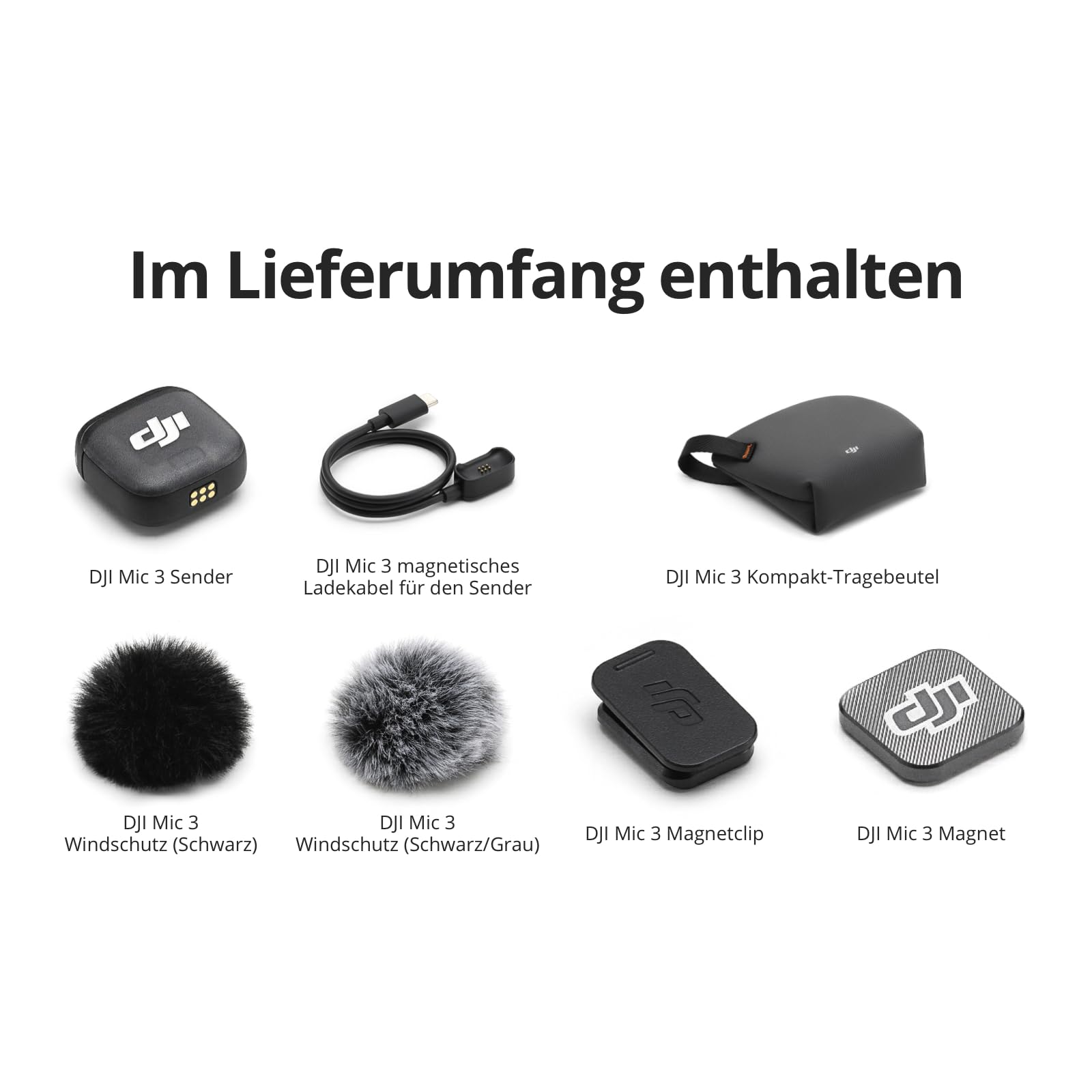 DJI Mic 3 Sender, drahtloses Mini-Mikrofon für iPhone/Kamera/Android | Leicht & intuitiv, Lavalier-Mikrofon, 32-Bit Float, integrierter Timecode, Vlog, Interview, Streaming