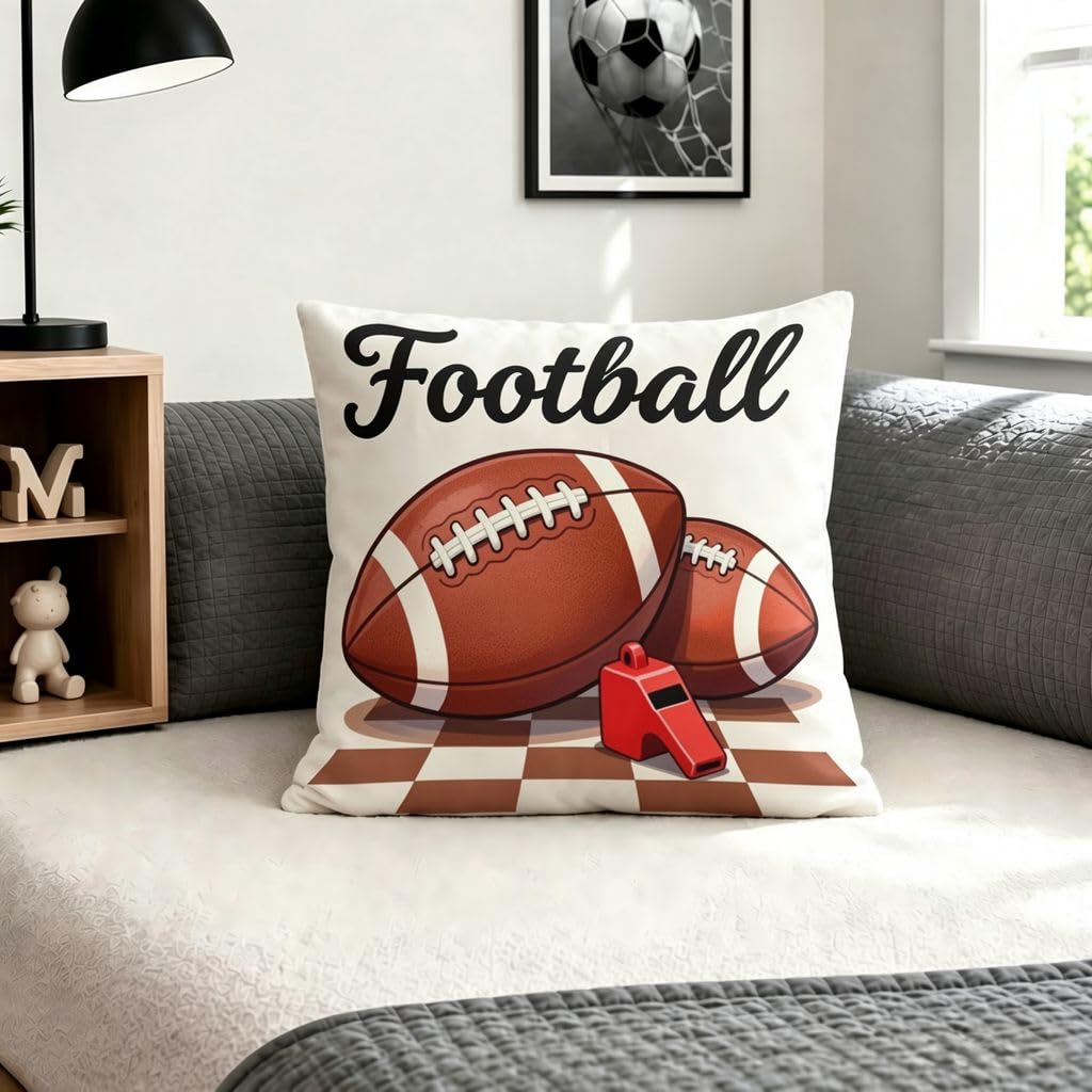 Football Throw Pillow Covers-16x16