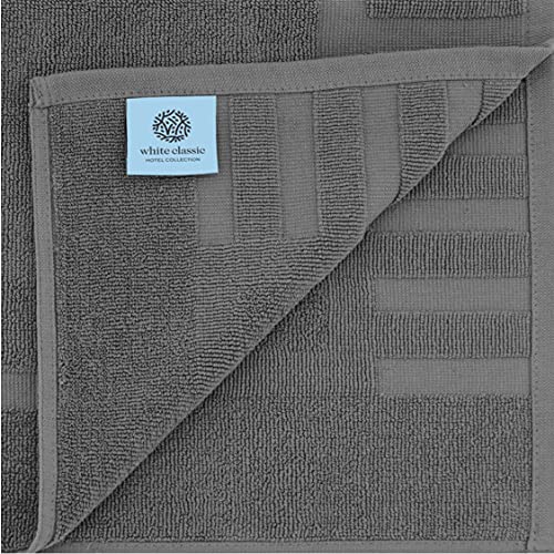 White Classic Luxury Bath Mat Floor Towel Set Absorbent Cotton Hotel