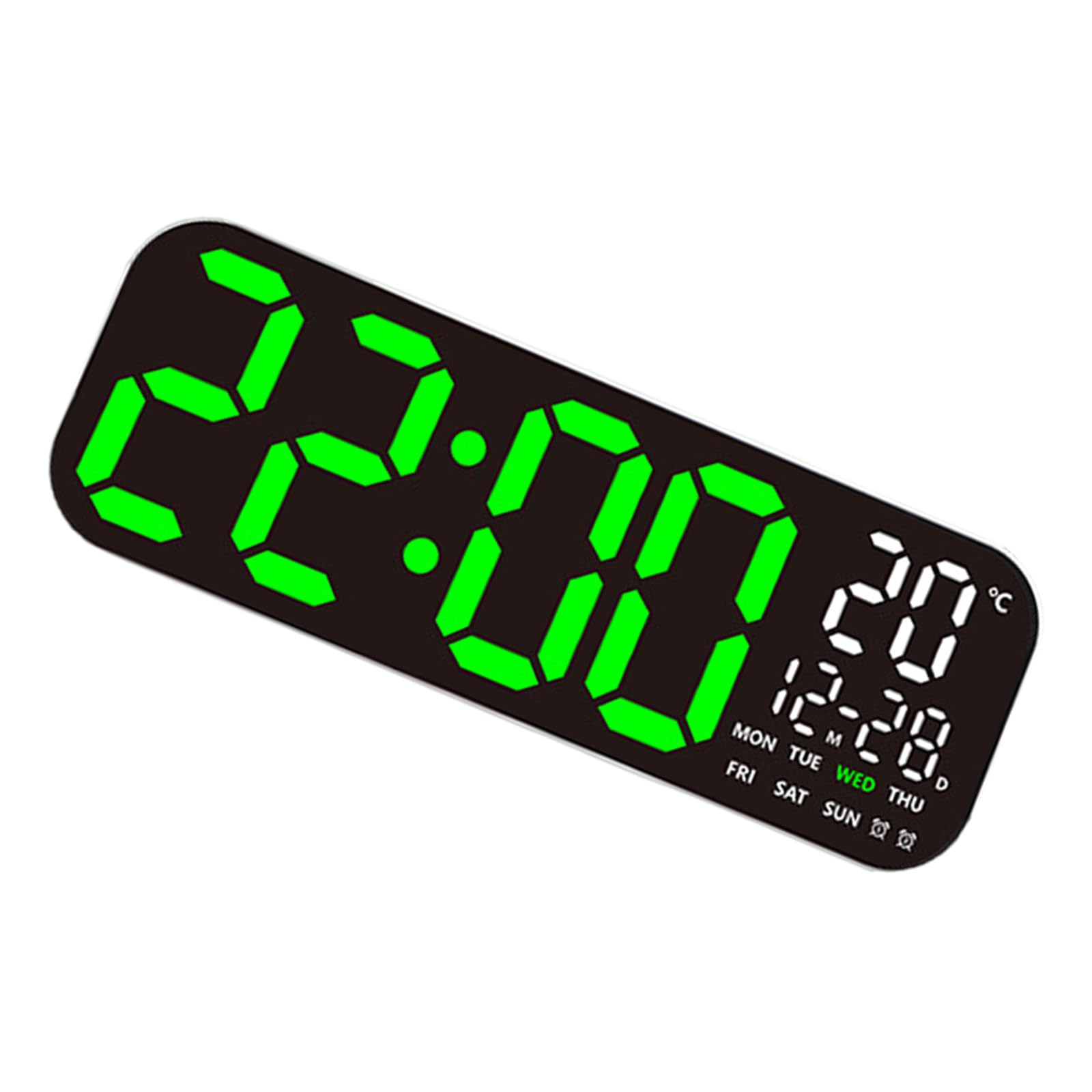 Grande horloge murale numérique LED, calendrier et température pour chambre