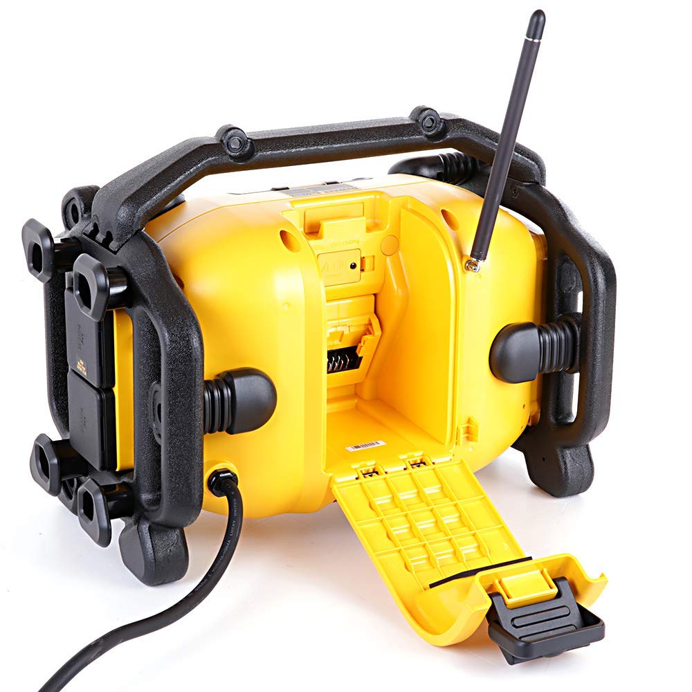 DeWalt DCR017-QW - Radio para obras, batería/cable, con función de carga, batería Li-Ion